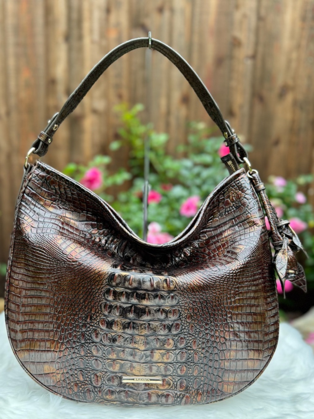 NWT Brahmin Kathleen Rose Charms Tortoise Keepsake Purse